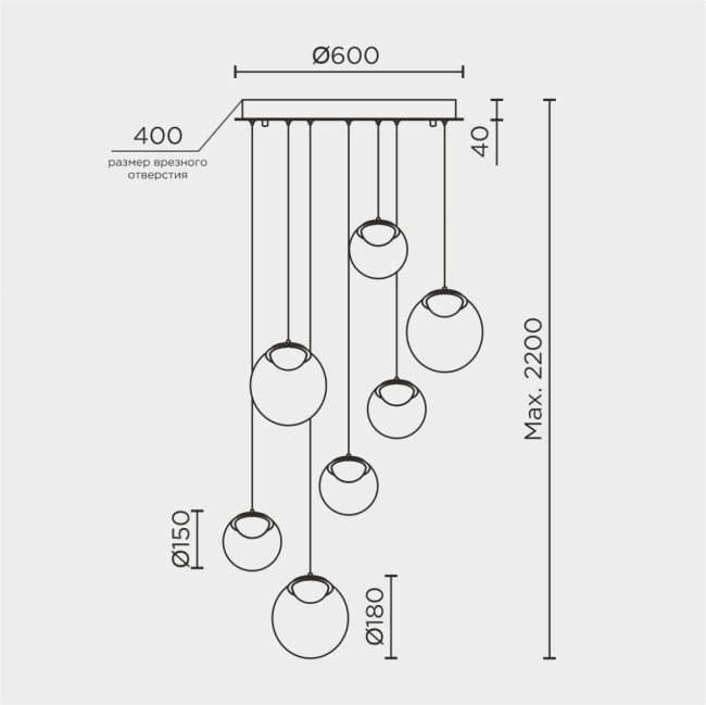 Подвесной светильник Modelux ML.2338.7 BK Подвесной светильник Modelux ML.2338.7 BK