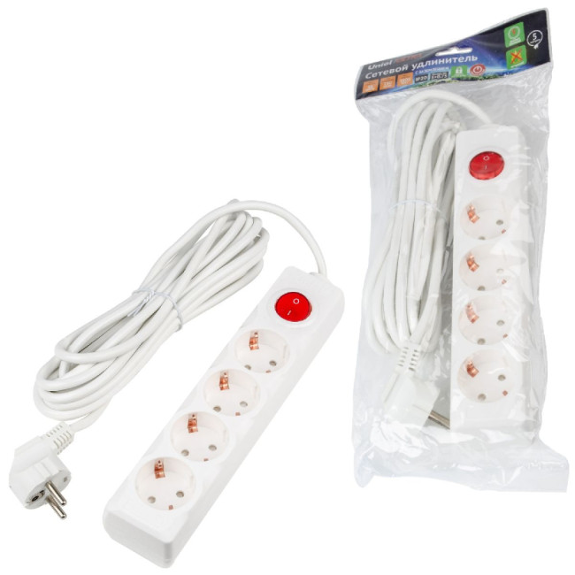 Удлинитель бытовой Uniel Ultra S-GCU4-5B WHITE UL-00010024