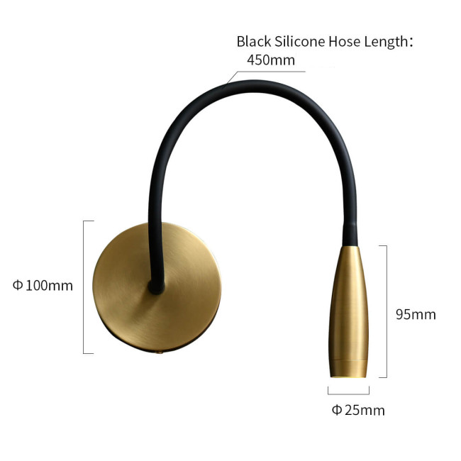 Гибкое бра DeLight Collection Wall lamp MT9016-1W brass