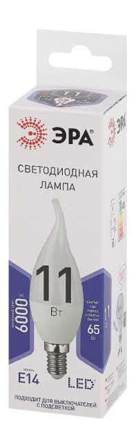 Лампа светодиодная Эра E14 11W 6000K LED BXS-11W-860-E14 Б0032994 Лампа светодиодная Эра E14 11W 6000K LED BXS-11W-860-E14 Б0032994