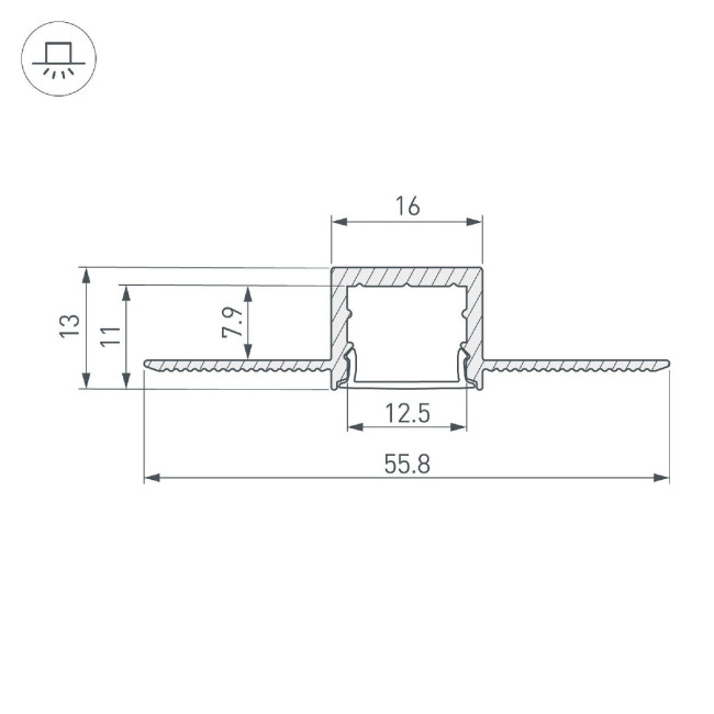 Алюминиевый профиль Arlight SL-LINIA16-FANTOM-2000 ANOD 049012 Алюминиевый профиль Arlight SL-LINIA16-FANTOM-2000 ANOD 049012