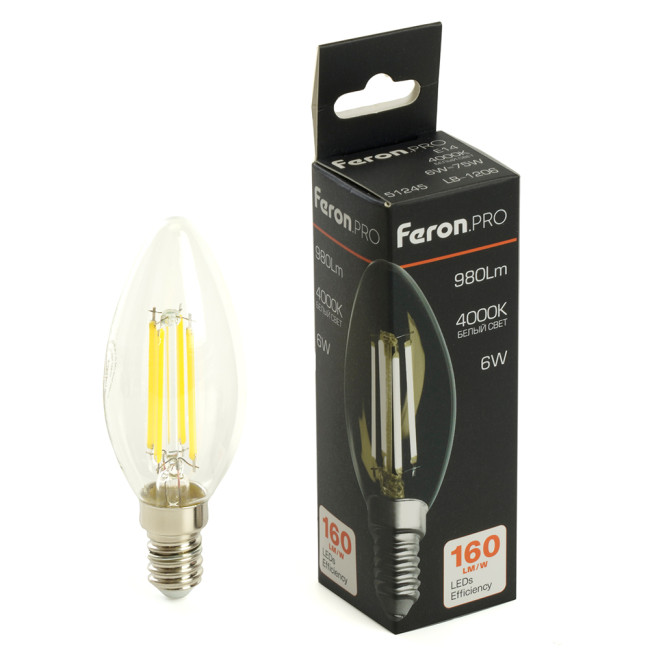 Светодиодная лампа Feron LB-1206 E14 6W 4000K 51245 Светодиодная лампа Feron LB-1206 E14 6W 4000K 51245