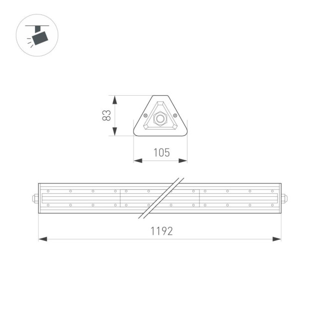 Линейный светильник Arlight SP-LAGERN-L1200-200W Day5000 052029