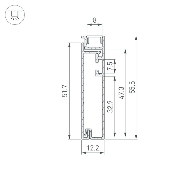 Профиль Arlight PLINTUS-H55-2000 BLACK 045442 Профиль Arlight PLINTUS-H55-2000 BLACK 045442