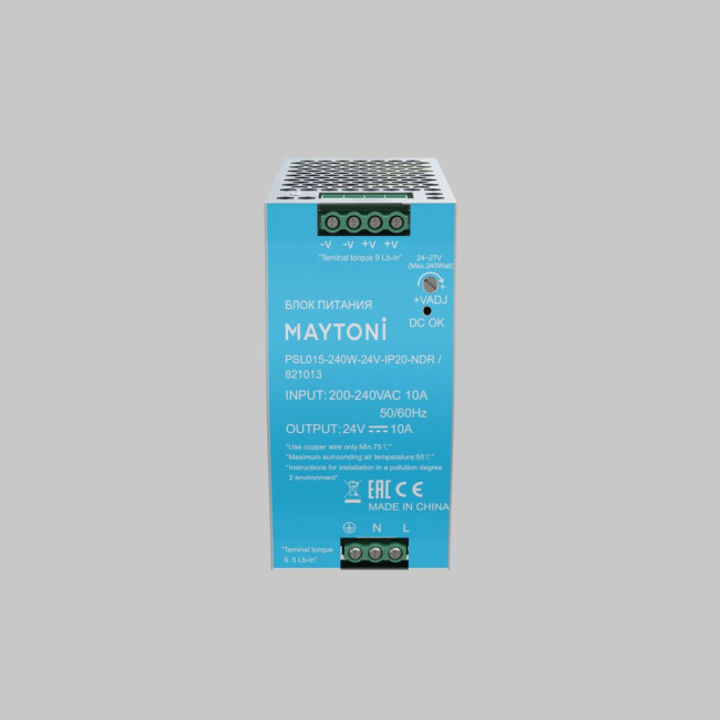 Блок питания Maytoni PSL015 240Вт DC24В IP20 821013 Блок питания Maytoni PSL015 240Вт DC24В IP20 821013