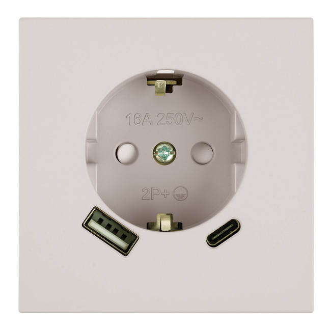Розетка 1-местная 16А + USB + Type C (механизм) Stekker 250В 20W Мия RST16-3119-08 50482 Розетка 1-местная 16А + USB + Type C (механизм) Stekker 250В 20W Мия RST16-3119-08 50482