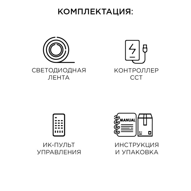 Комплект светодиодной ленты Apeyron 12В 14,4Вт/м smd5050 60д/м IP20 700Лм/м 2,5м 3000К+6500К (коннектор, контроллер) 10-222