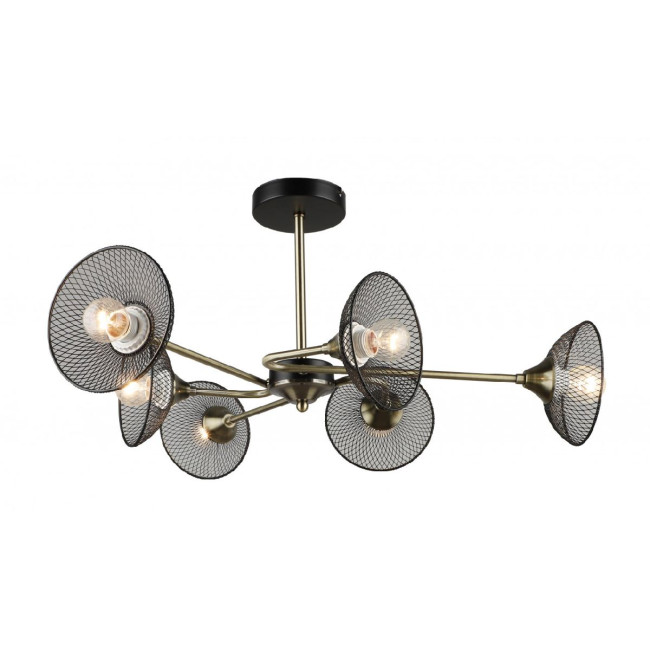 Люстра на штанге IMEX MD.5700-6-S-AB+BK Люстра на штанге IMEX MD.5700-6-S-AB+BK