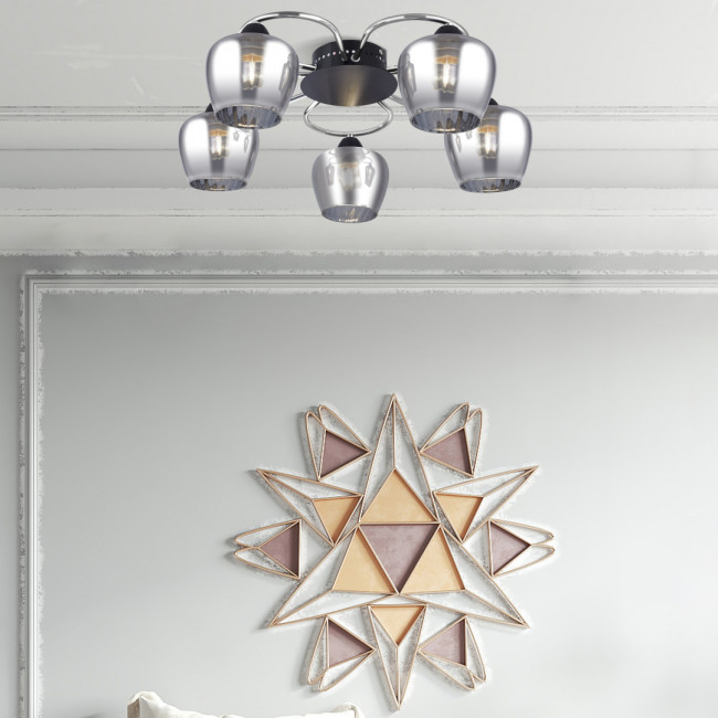 Потолочная люстра Arte Milano Amalfi 321508/5 CR+BK Потолочная люстра Arte Milano Amalfi 321508/5 CR+BK