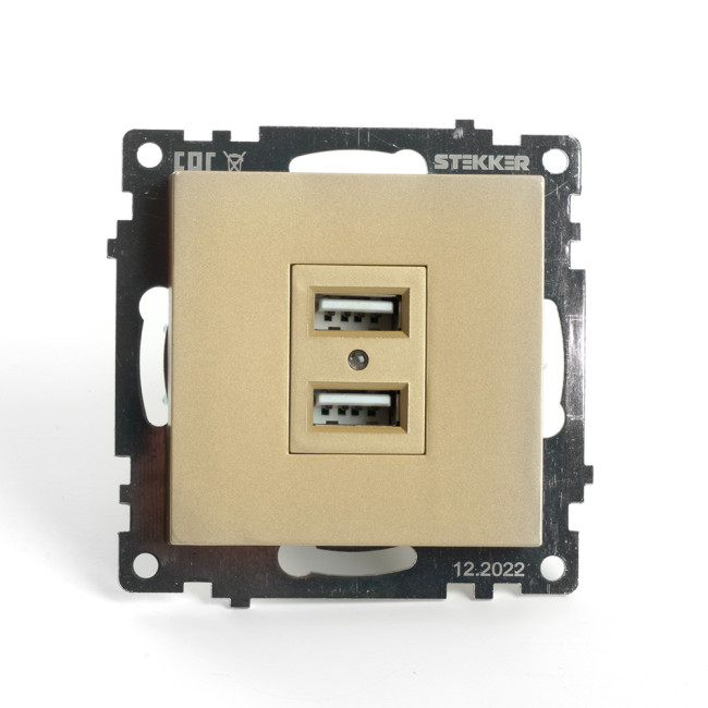 Розетка 2-местная USB Stekker Катрин GLS10-7115-08 49229 Розетка 2-местная USB Stekker Катрин GLS10-7115-08 49229