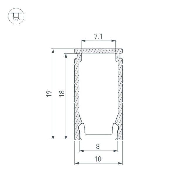 Алюминиевый профиль Arlight LINE-1019-2000 ANOD 053426 Алюминиевый профиль Arlight LINE-1019-2000 ANOD 053426