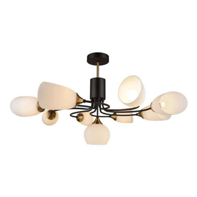Люстра на штанге IMEX MD.3862-9-S BK+CP Люстра на штанге IMEX MD.3862-9-S BK+CP