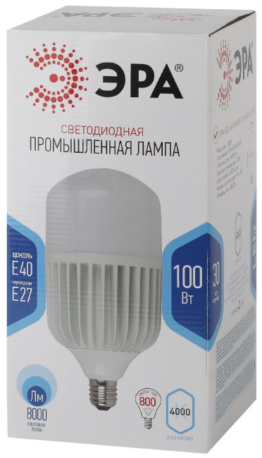Лампа светодиодная Эра E40 100W 4000K LED POWER T160-100W-4000-E27/E40 Б0056122 Лампа светодиодная Эра E40 100W 4000K LED POWER T160-100W-4000-E27/E40 Б0056122