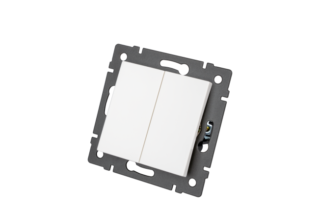 Механизм выключателя двухклавишный проходной Arlight SWT-MKP2-PL-WH-V (250V, 10A) 049892 Механизм выключателя двухклавишный проходной Arlight SWT-MKP2-PL-WH-V (250V, 10A) 049892
