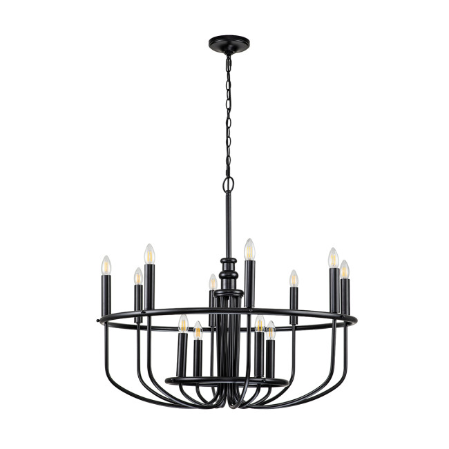 Подвесная люстра Kichler KL-CAPITOL-HILL12-BLK Подвесная люстра Kichler KL-CAPITOL-HILL12-BLK