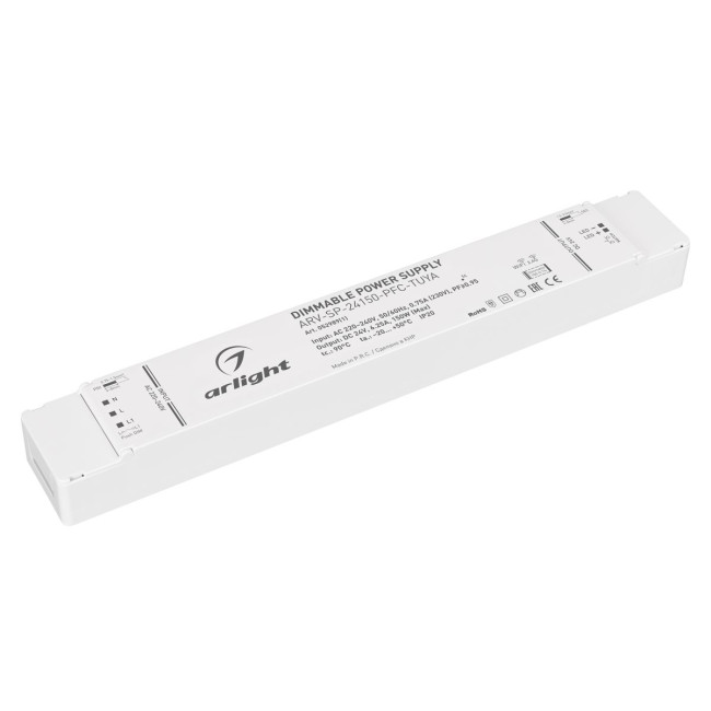 Блок питания диммируемый Arlight ARV-SP-24150-PFC-TUYA (24V, 6.25A, 150W, WiFi, 2.4G) (IP20 Пластик) 052989(1) Блок питания диммируемый Arlight ARV-SP-24150-PFC-TUYA (24V, 6.25A, 150W, WiFi, 2.4G) (IP20 Пластик) 052989(1)