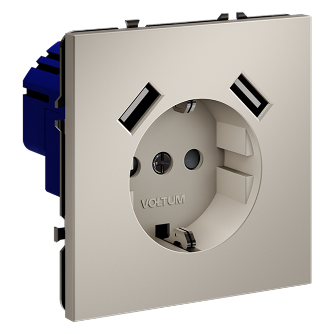 Розетка с USB, А+А Voltum S70 VLS040403 (кашемир)