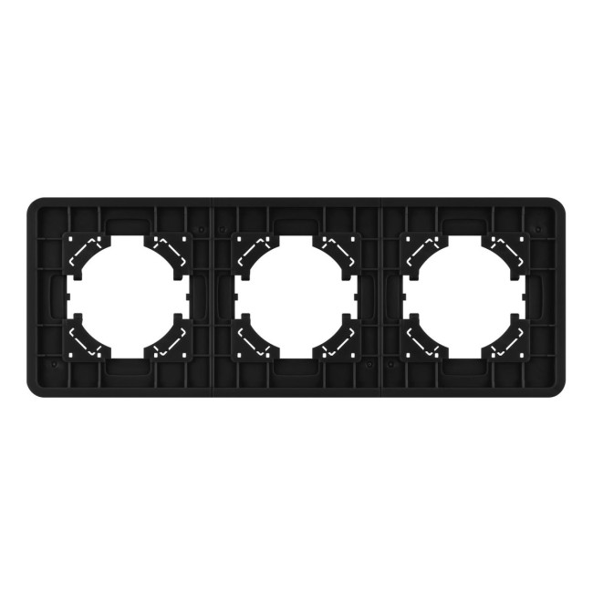 Рамка на 3 поста стеклянная Arlight FRM-OMALI-SFGS-3-BK 049713 Рамка на 3 поста стеклянная Arlight FRM-OMALI-SFGS-3-BK 049713