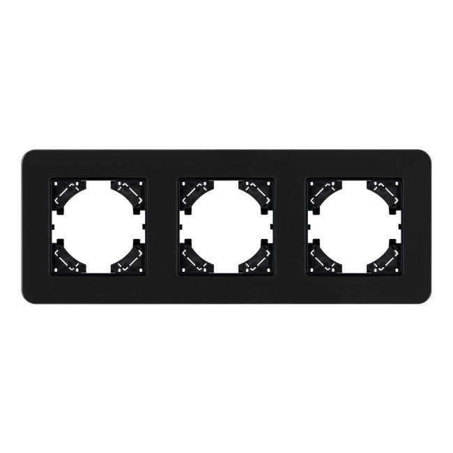 Рамка на 3 поста стеклянная Arlight FRM-OMALI-SFGS-3-BK 049713 Рамка на 3 поста стеклянная Arlight FRM-OMALI-SFGS-3-BK 049713