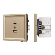 Механизм USB розетки Arlight SCT-TENDO-MUAC-SFPL-GD (5V, 3A, QC3) 054537
