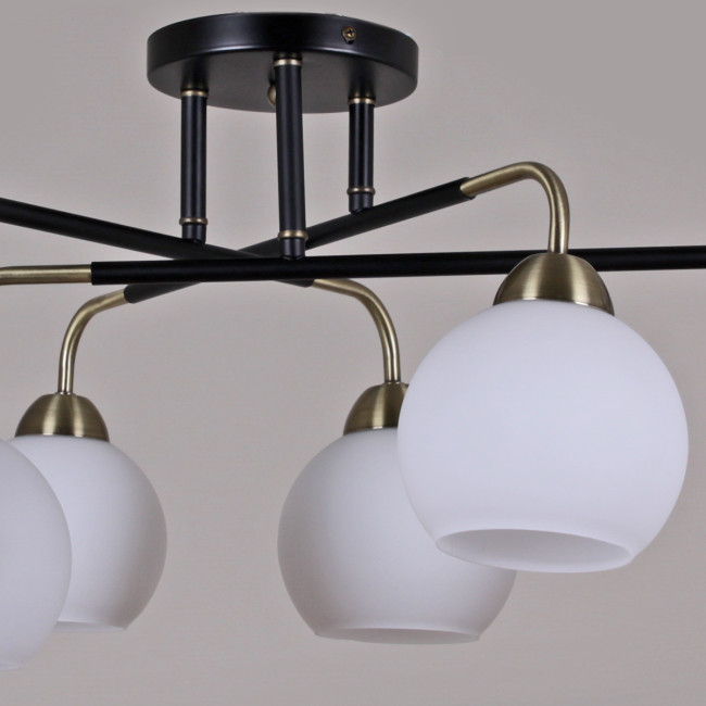 Люстра на штанге Illumico IL0252-6CSQ-79 BK AB Люстра на штанге Illumico IL0252-6CSQ-79 BK AB