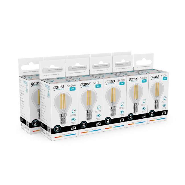 Лампа светодиодная Gauss Filament Elementary E14 8W 4100K 52128 Лампа светодиодная Gauss Filament Elementary E14 8W 4100K 52128