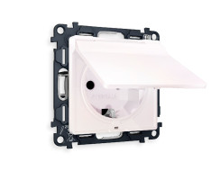 Комплект механизма розетки с/з со шторками и крышкой Ambrella Volt Alfa MA208010