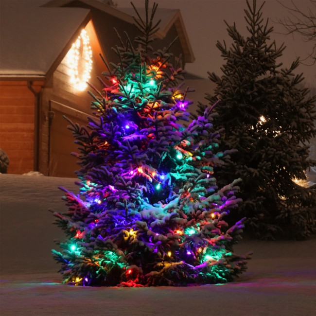 Светодиодная нить Eurosvet 400-101 мульти с эффектом мерцания 10м IP65 Светодиодная нить Eurosvet 400-101 мульти с эффектом мерцания 10м IP65