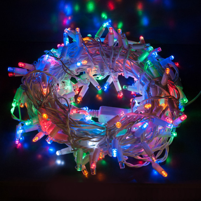 Светодиодная нить Eurosvet 400-101 мульти с эффектом мерцания 10м IP65 Светодиодная нить Eurosvet 400-101 мульти с эффектом мерцания 10м IP65