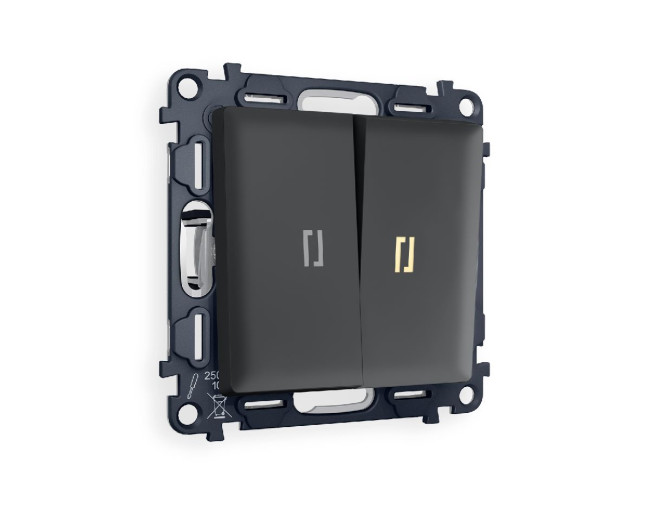 Комплект механизма 2-кл выключателя с подсветкой Ambrella Volt Alfa MA904010