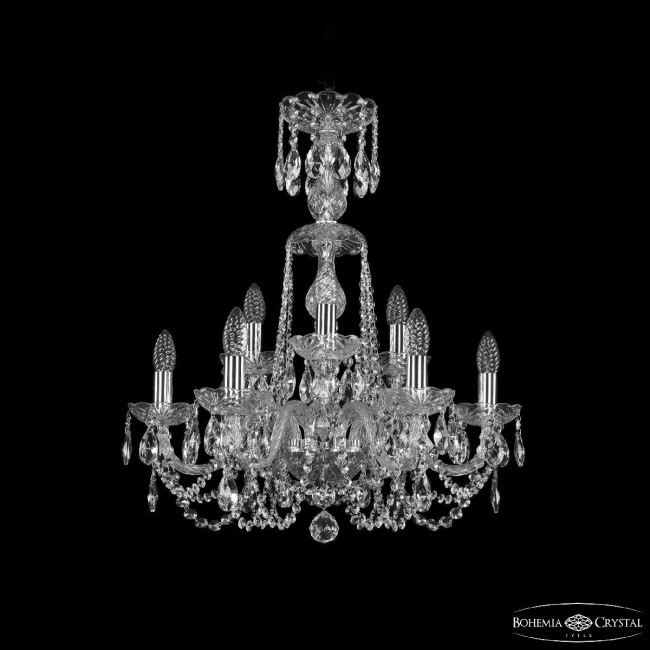 Подвесная люстра Bohemia Ivele Crystal 1402/6+3/195/XL-64 Ni Подвесная люстра Bohemia Ivele Crystal 1402/6+3/195/XL-64 Ni