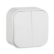 Выключатель двухклавишный Legrand Quteo 10A 250V белый 782202