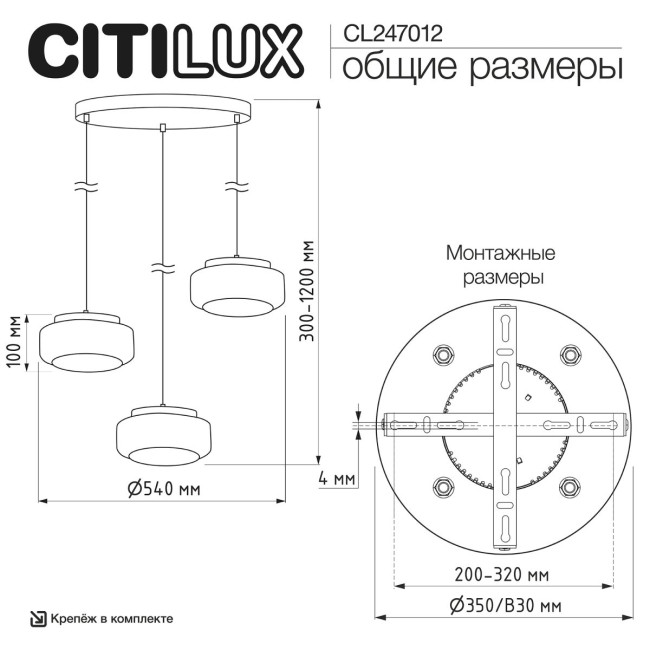 Подвесной светильник Citilux Signature CL247012 Подвесной светильник Citilux Signature CL247012