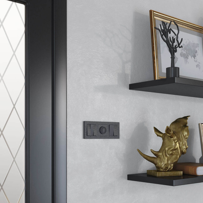 Выключатель Werkel Hammer двухклавишный проходной черный W1222008 4690389162473 Выключатель Werkel Hammer двухклавишный проходной черный W1222008 4690389162473