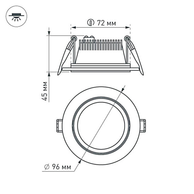 Встраиваемый светодиодный светильник Arlight LT-R96WH 6W Day White 014928 Встраиваемый светодиодный светильник Arlight LT-R96WH 6W Day White 014928