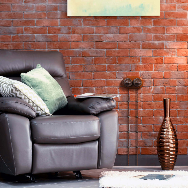 Переключатель Werkel одноклавишный Retro коричневый W5612014 4690389166723