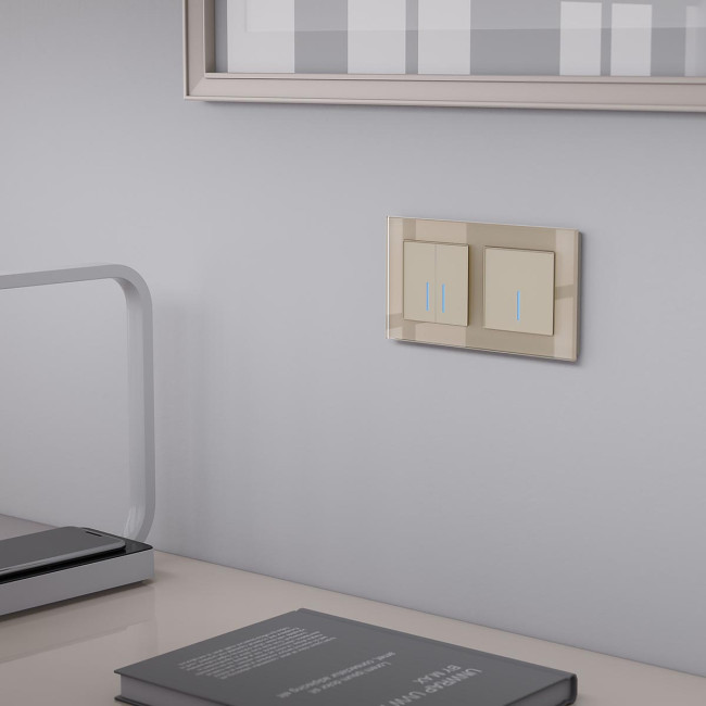 Сенсорный выключатель двухклавишный с функцией Wi-Fi Werkel шампань W4520611 4690389171307