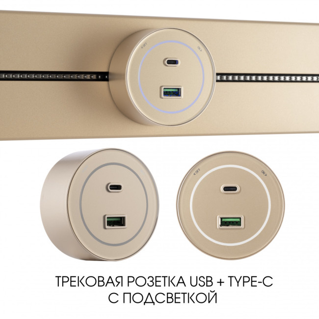Трековая розетка Arte Milano Am-track-sockets-39 399732TS/USB-Type-C Gold Трековая розетка Arte Milano Am-track-sockets-39 399732TS/USB-Type-C Gold
