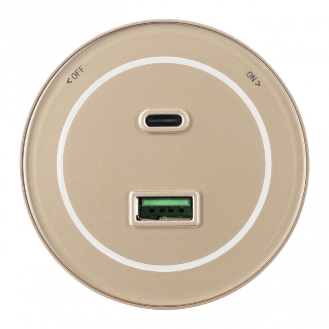 Трековая розетка Arte Milano Am-track-sockets-39 399732TS/USB-Type-C Gold Трековая розетка Arte Milano Am-track-sockets-39 399732TS/USB-Type-C Gold