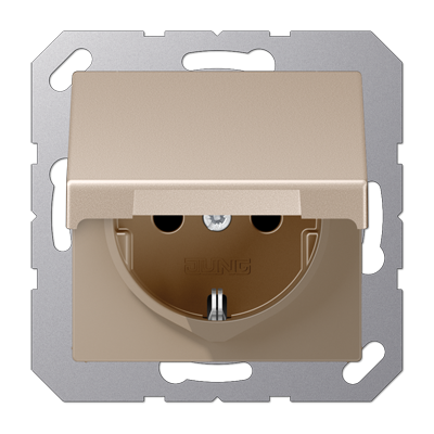 Розетка 2K+З с крышкой Jung A1520BFKLCH Розетка 2K+З с крышкой Jung A1520BFKLCH