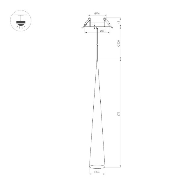 Подвесной светильник Arlight SP-STIRIA-L600-R76-5W Warm2700 054435 Подвесной светильник Arlight SP-STIRIA-L600-R76-5W Warm2700 054435