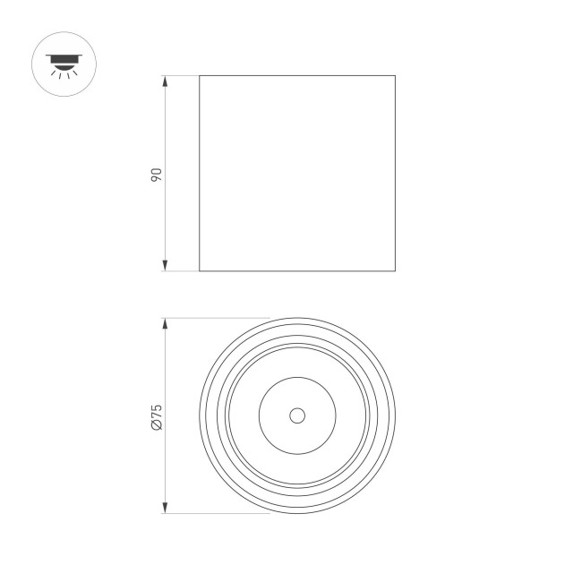 Накладной светильник Arlight SP-SALT-R75-8W Warm3000 (WH-BK, 40 deg, 230V) 039378 Накладной светильник Arlight SP-SALT-R75-8W Warm3000 (WH-BK, 40 deg, 230V) 039378