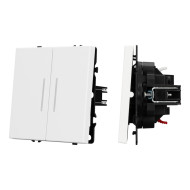 Механизм выключателя двухклавишный непроходной Arlight LED SWT-NOBE-MK02-SFPL-L-WH (230V, 10A) 054239