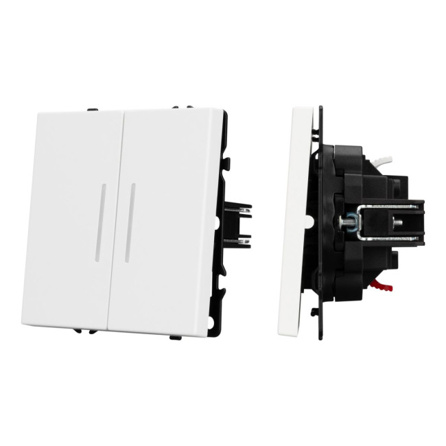 Механизм выключателя двухклавишный непроходной Arlight LED SWT-NOBE-MK02-SFPL-L-WH (230V, 10A) 054239 Механизм выключателя двухклавишный непроходной Arlight LED SWT-NOBE-MK02-SFPL-L-WH (230V, 10A) 054239