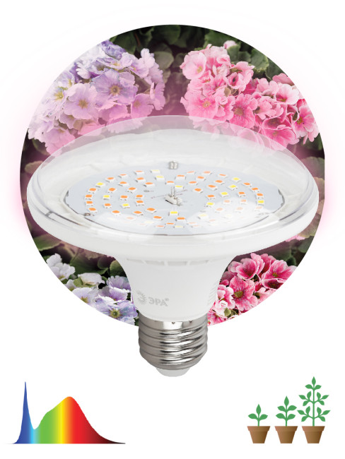 Фитолампа для растений светодиодная Эра E27 18W 6500K FITO-18W-Ra90-E27 Б0057710 Фитолампа для растений светодиодная Эра E27 18W 6500K FITO-18W-Ra90-E27 Б0057710