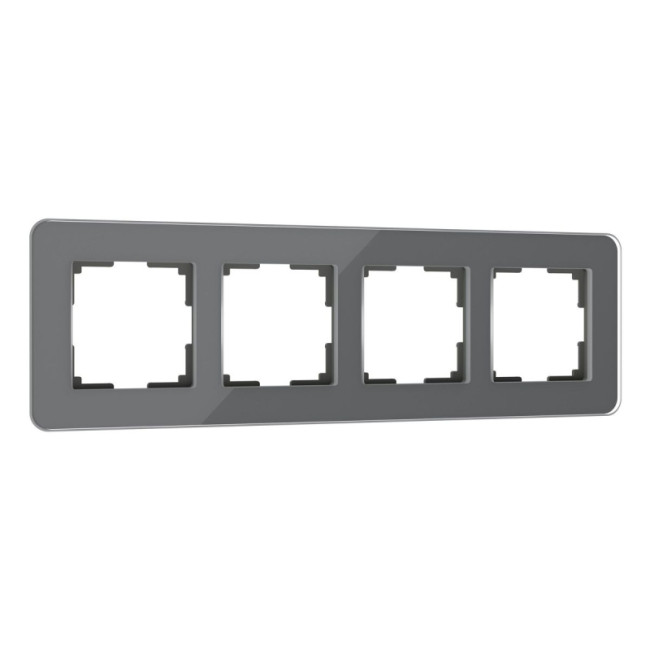 Рамка из стекла на 4 поста Werkel Elite графит 4690389180804 W0042440 Рамка из стекла на 4 поста Werkel Elite графит 4690389180804 W0042440