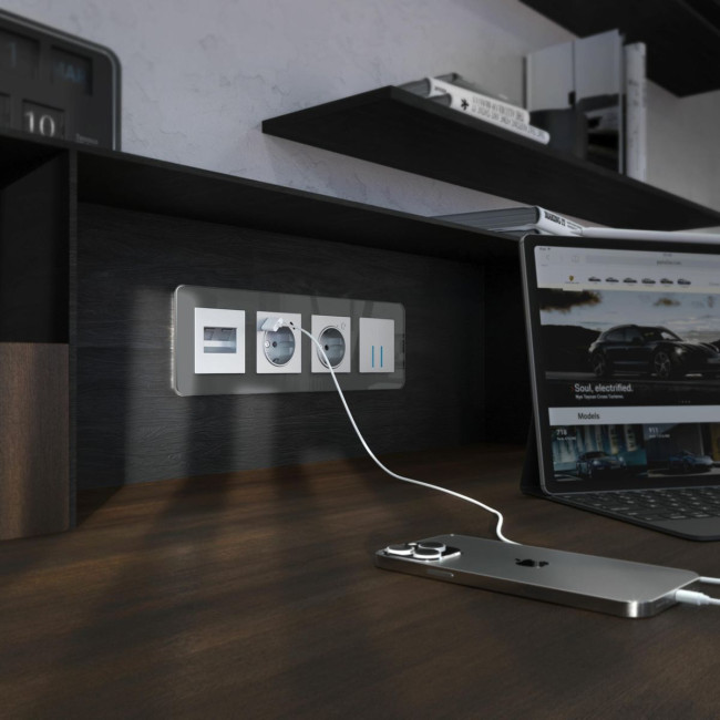 Рамка из стекла на 4 поста Werkel Elite графит 4690389180804 W0042440 Рамка из стекла на 4 поста Werkel Elite графит 4690389180804 W0042440