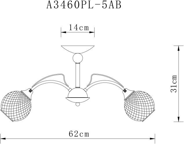 Потолочная люстра Arte Lamp Willow A3461PL-5AB Потолочная люстра Arte Lamp Willow A3461PL-5AB