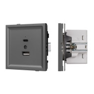 Механизм USB розетки Arlight SCT-TENDO-MUAC-SFPL-GR (5V, 3A, QC3) 054538