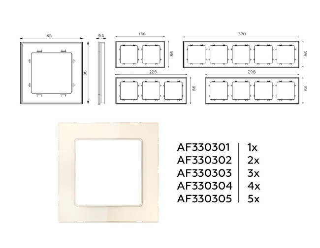 Рамка четырехместная Ambrella Volt Platos AF330304 Рамка четырехместная Ambrella Volt Platos AF330304